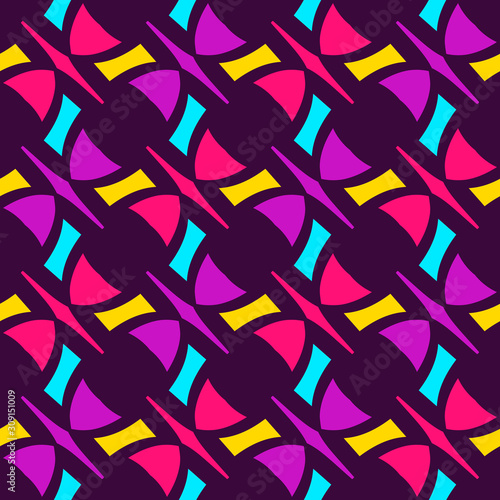 Seamless pattern with colorful diagonal geometric ornament.