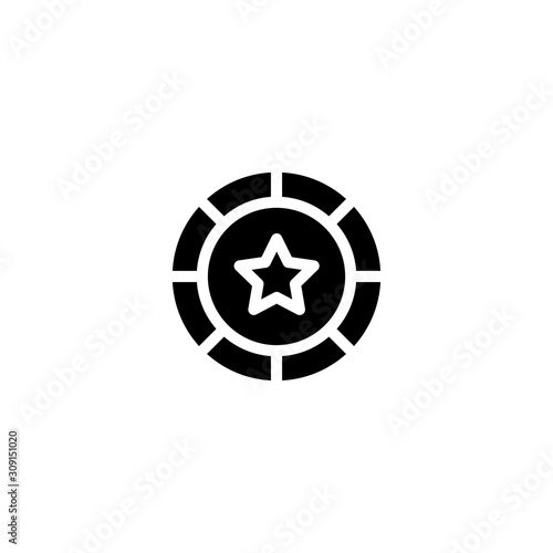 Casino poker chip icon on white background. poker chip vector sign. Illustration 