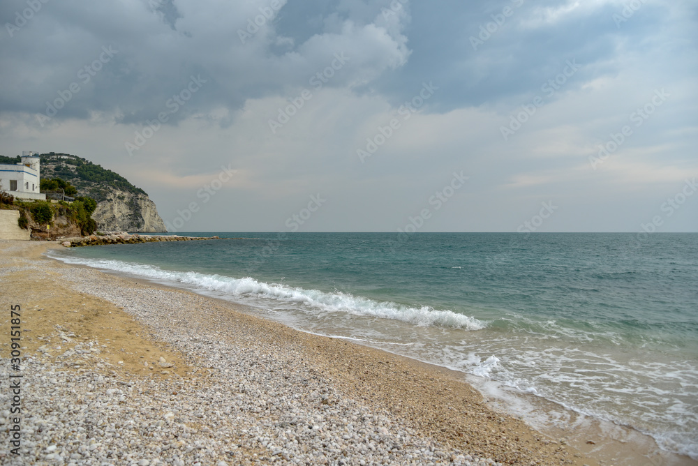 Mattinata Beach by Morning with Cloudy Sky Mattinata Beach by Morning with Cloudy Sky
