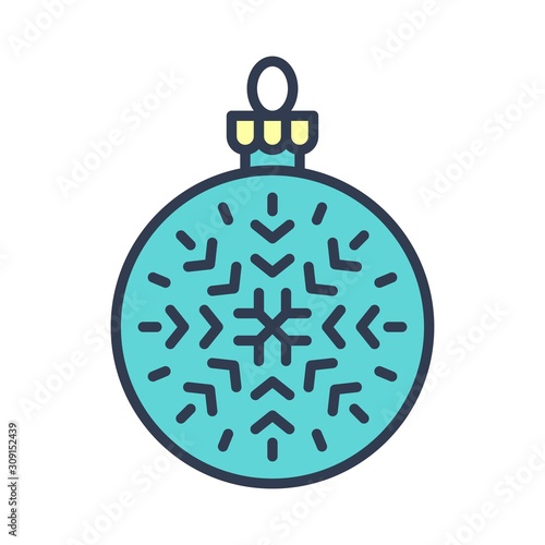 Christmas ornaments, baubles or Christmas ball filled icon