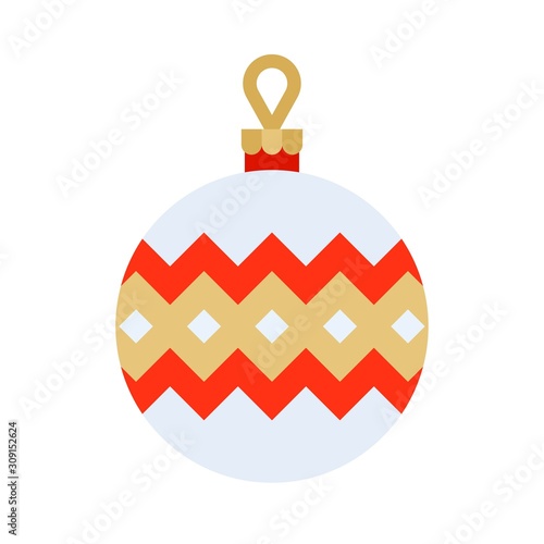 Christmas ornaments, baubles or Christmas ball flat icon