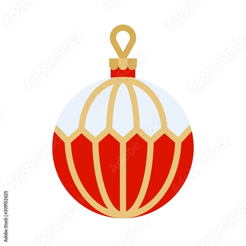 Christmas ornaments, baubles or Christmas ball flat icon