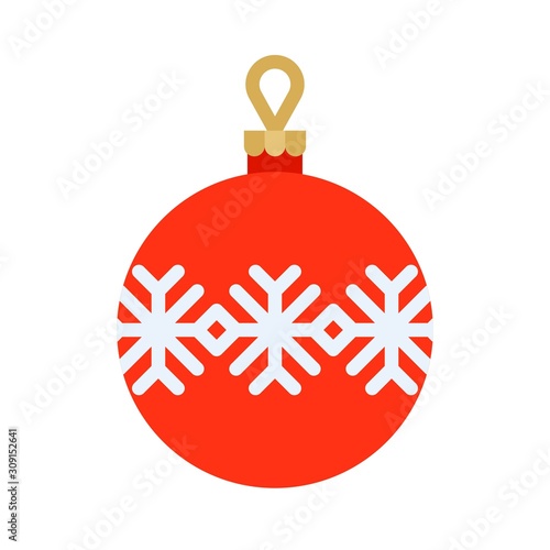 Christmas ornaments, baubles or Christmas ball flat icon