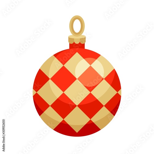 Christmas ornaments, baubles or Christmas ball flat icon