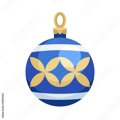 Christmas ornaments, baubles or Christmas ball flat icon