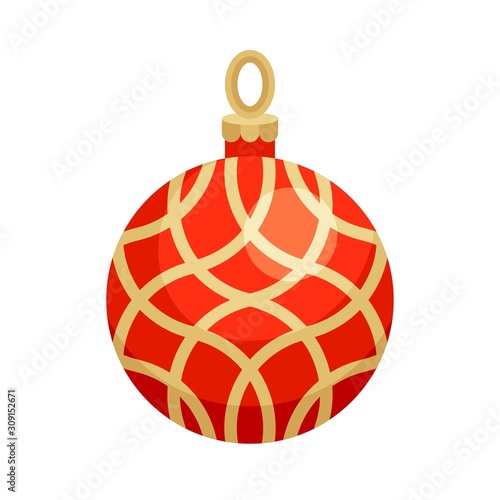Christmas ornaments, baubles or Christmas ball flat icon
