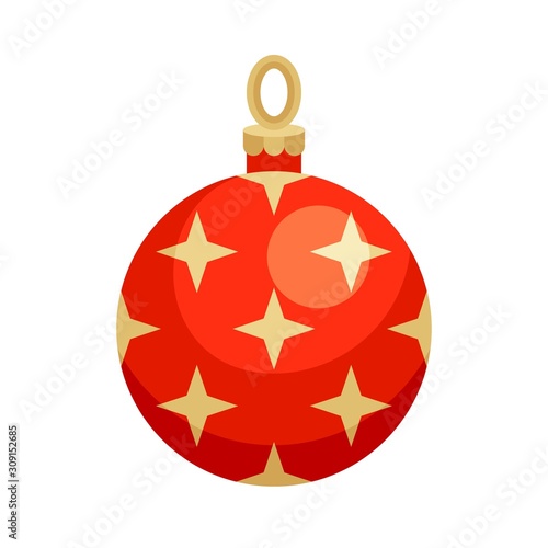 Christmas ornaments, baubles or Christmas ball flat icon