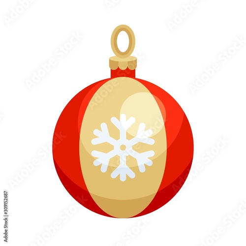Christmas ornaments, baubles or Christmas ball flat icon