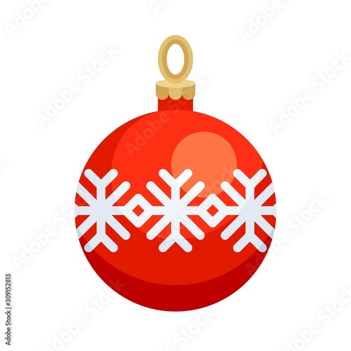 Christmas ornaments, baubles or Christmas ball flat icon