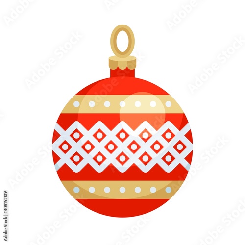 Christmas ornaments, baubles or Christmas ball flat icon