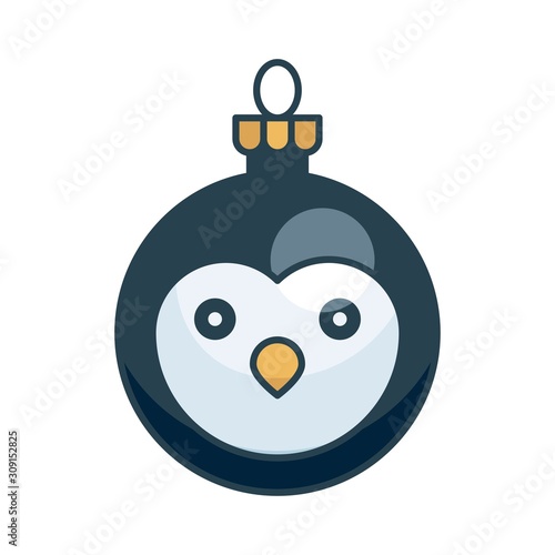 Christmas ornaments, baubles or Christmas ball filled icon