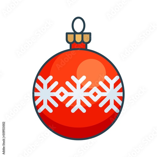 Christmas ornaments, baubles or Christmas ball filled icon