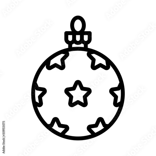 Christmas ornaments, baubles or Christmas ball line icon