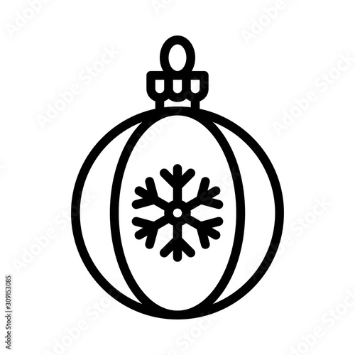 Christmas ornaments, baubles or Christmas ball line icon