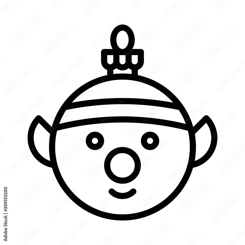 Obraz premium Christmas ornaments, baubles or Christmas ball line icon