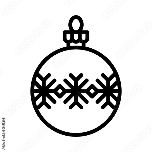 Christmas ornaments, baubles or Christmas ball line icon