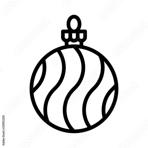 Christmas ornaments, baubles or Christmas ball line icon