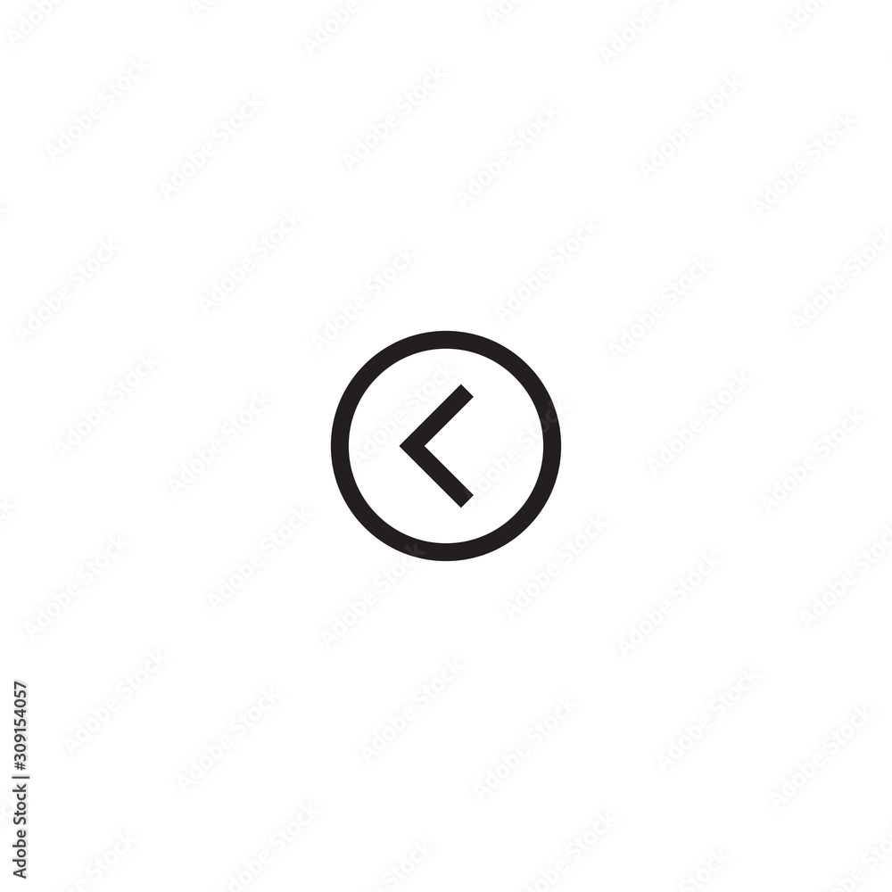 Left arrow icon. Chevron icon vector, in trendy flat style isolated on white background. Modern, simple flat vector illustration for web site or mobile app Left arrow icon. Chevron icon vector, in trendy flat style isolated on white background. Modern, simple flat vector illustration for web site or mobile app