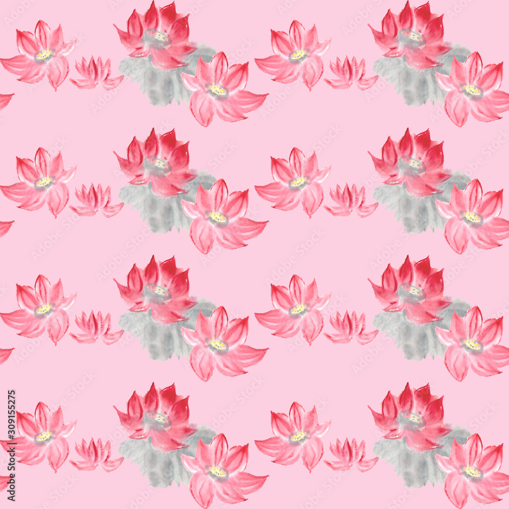 lotus in chinese ink style isolated on white background lotus in chinese ink style isolated on white background