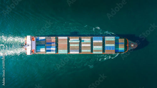 Cargo Container Ship Heading into the Sea