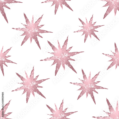 Rosy gold foil stars pattern