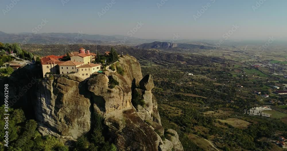 aerial view from the Monastery of the St. Stephen in Meteora, Greece aerial view from the Monastery of the St. Stephen in Meteora, Greece