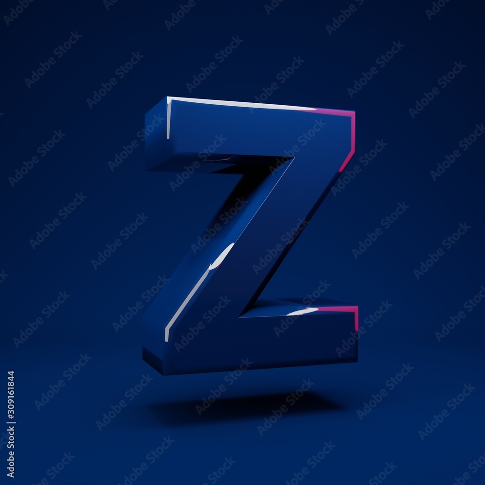 Phantom Blue 3d letter Z uppercase Phantom Blue 3d letter Z uppercase