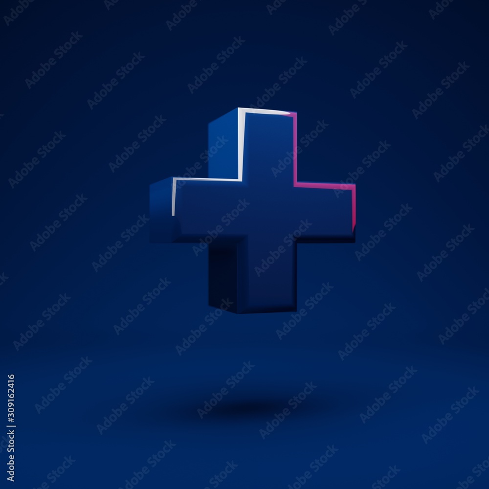 Fototapeta premium Phantom Blue 3d plus symbol
