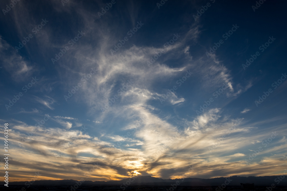 dramatic sky with clouds