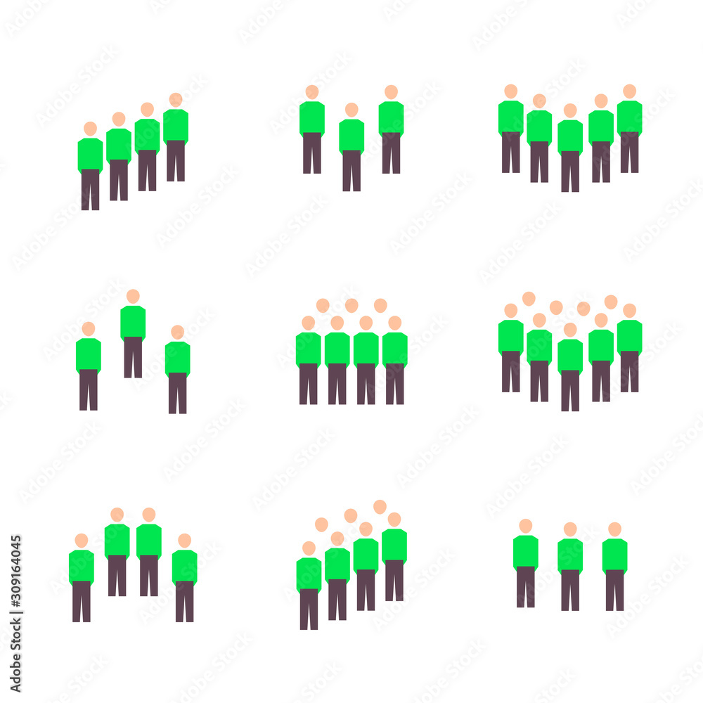 Vector set of people, meeting, crowd in flat style. Vector set of people, meeting, crowd in flat style.