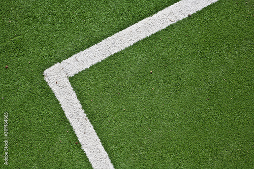 white line on soccer field