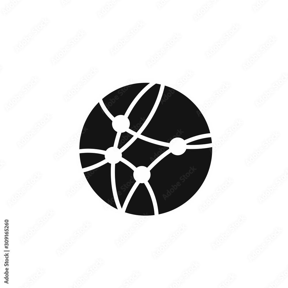 Global networking icon on white background Global networking icon on white background