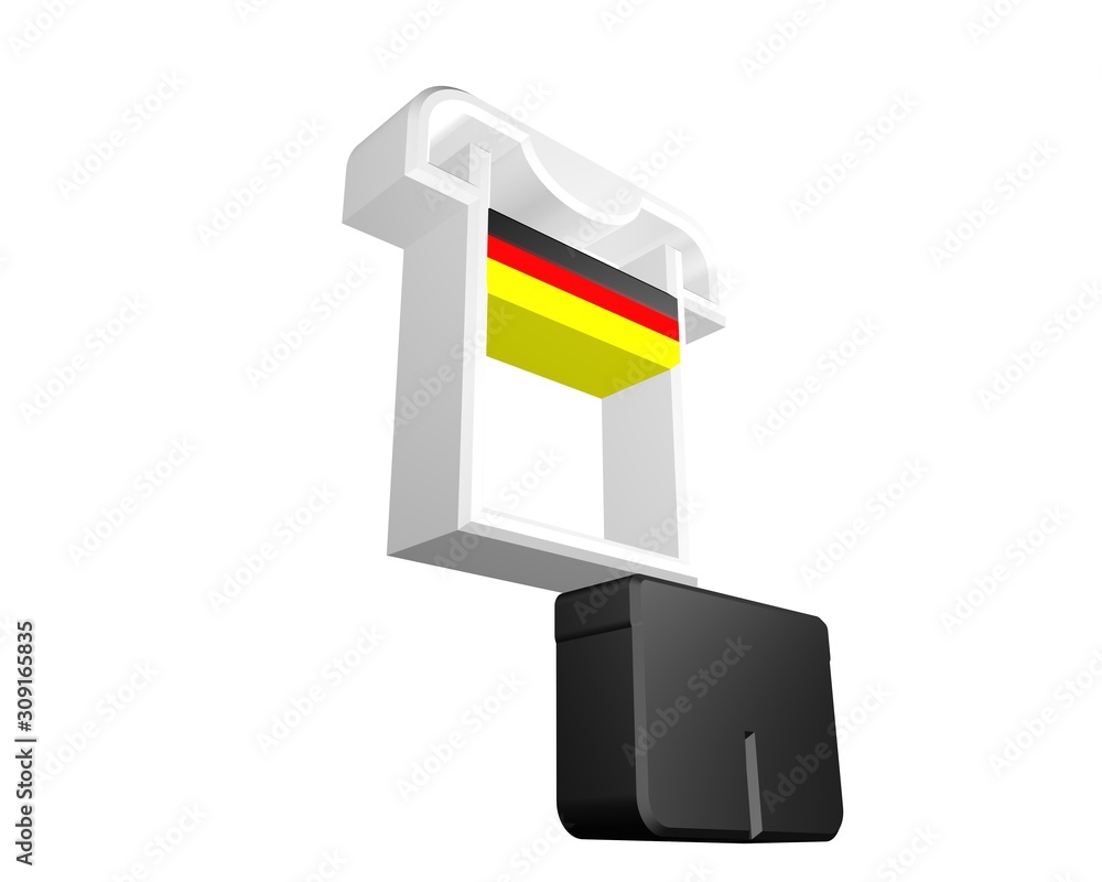 3d illustration of germany football shirt icon 3d illustration of germany football shirt icon