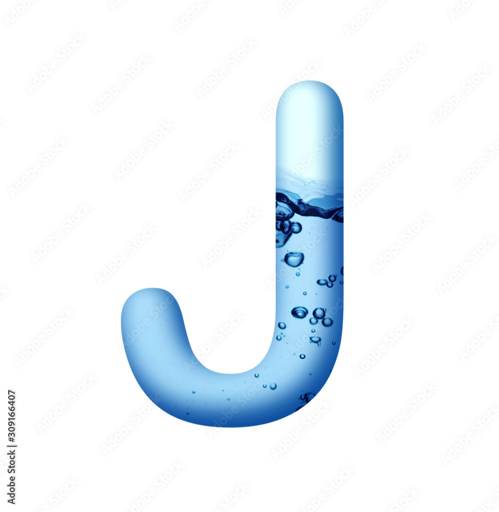 AQUA BLUE WATER AND WATER BUBBLE APLHABET LETTER J AQUA BLUE WATER AND WATER BUBBLE APLHABET LETTER J
