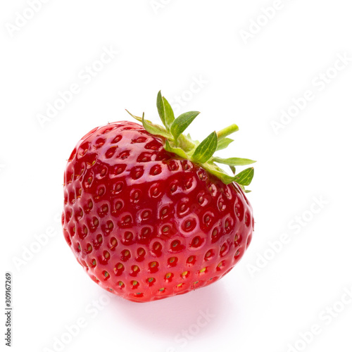 Fresh strawberries closeup on a white background. Isolated - Image