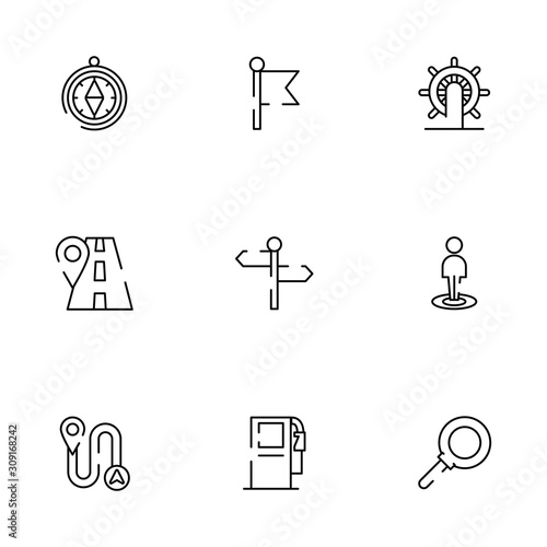 bundle of maps and navigation icons