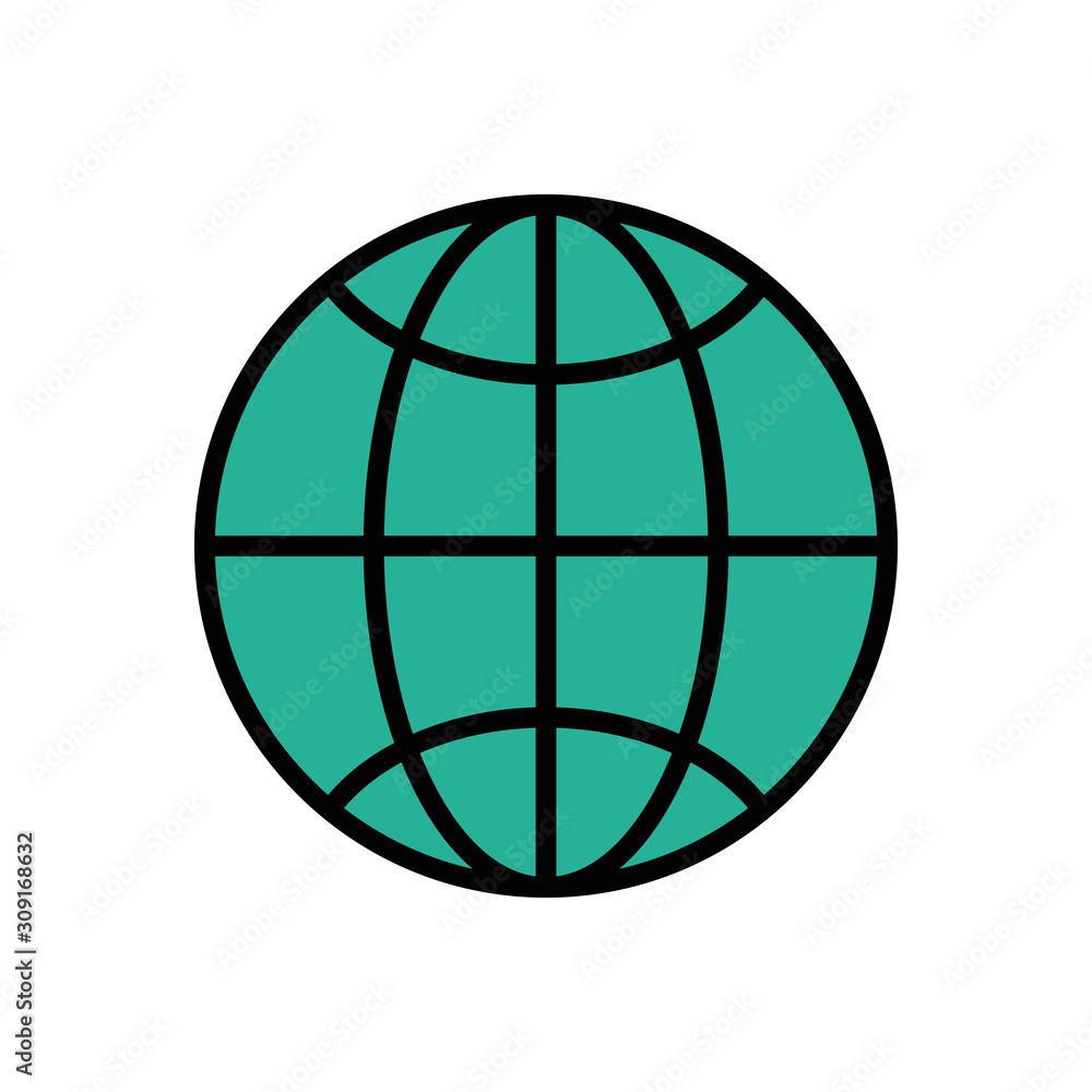 sphere planet browser isolated icon sphere planet browser isolated icon