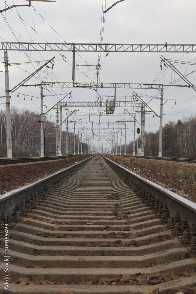 railway tracks in the station