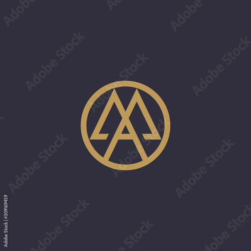 MA, AM. Monogram of Two letters M&A or A&M. Luxury, simple, minimal and elegant MA, AM logo design. Vector illustration template.