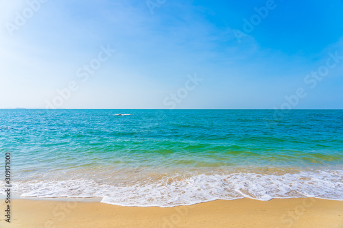 Beautiful outdoor with tropical beach sea ocean for holiday vacation