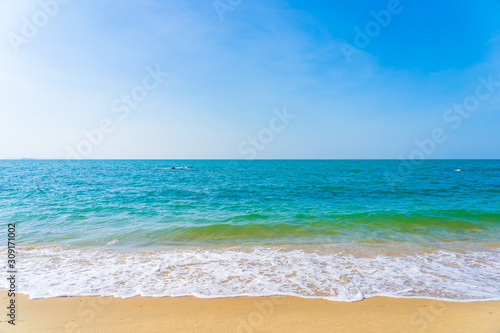 Beautiful outdoor with tropical beach sea ocean for holiday vacation