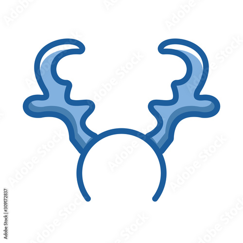 reindeer horns decoration isolated icon