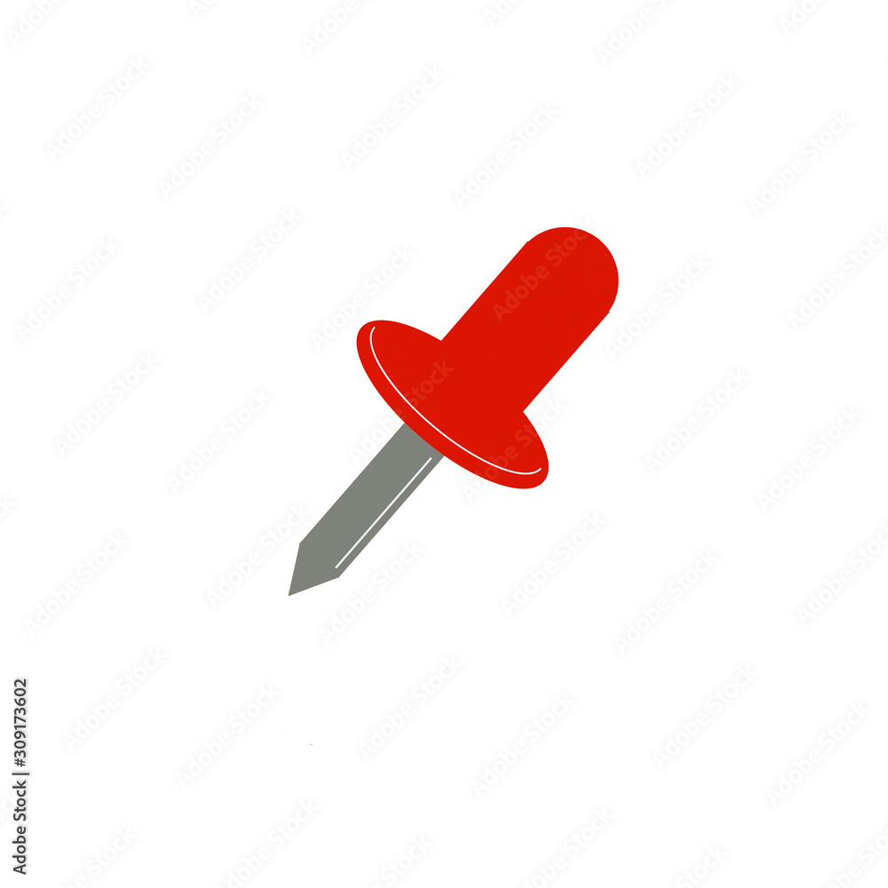 red push pin isolated on white background red push pin isolated on white background