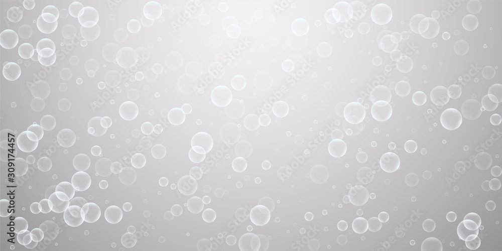 Random soap bubbles abstract background. Blowing b