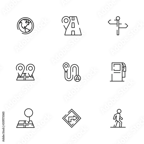 bundle of maps and navigation icons