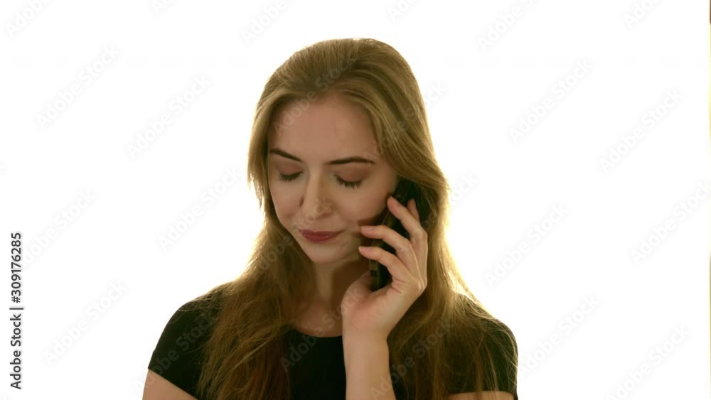 Bad news from call. Woman having sad conversation by phone. Bad news from call. Woman having sad conversation by phone.