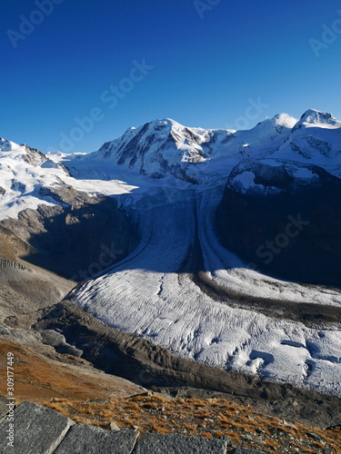 Glacier at Matterhorn Peak Alps in the autumn, switzerland