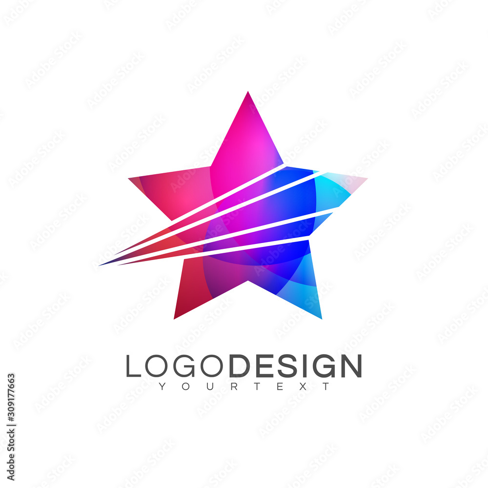 Obraz premium star gradient logo vector design color full