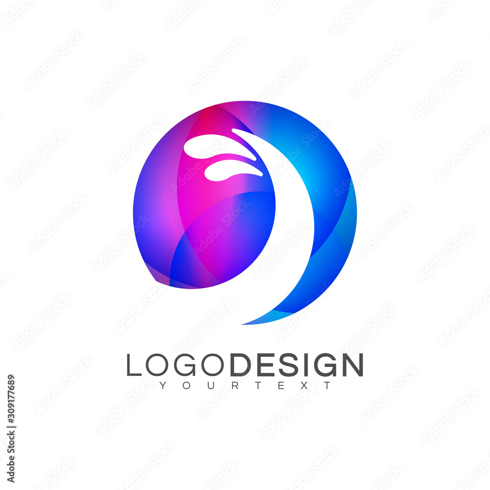 sea wave gradient logo vector design color full