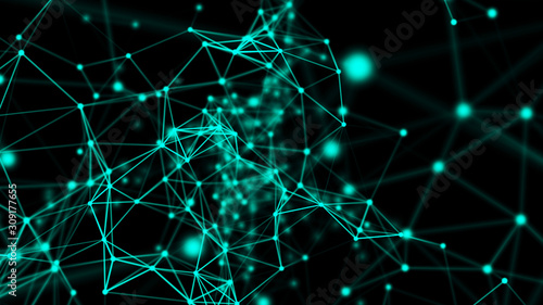 Abstract graphic design. Network connection background. 3d rendering. © Iryna